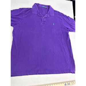 Ralph Lauren Polo Shirt Adult 3XLT purple with green Pony Men Soft Cotton Casual